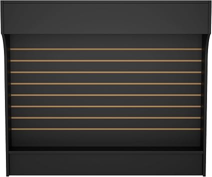 WISDOMFUR Ledgetop Register with Slatwall Front Panel, 4 ft, Black