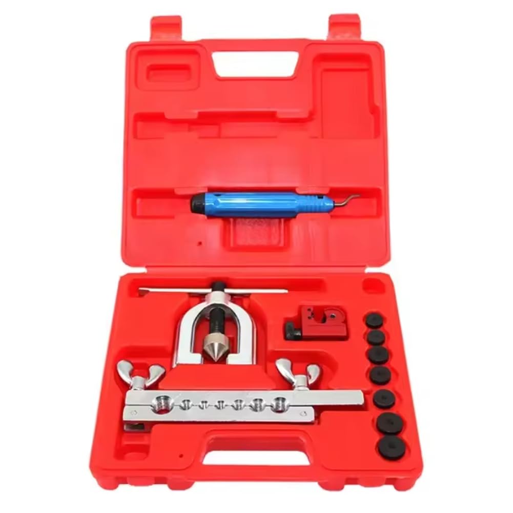 Kit de Herramientas para Abocardar Tuberías Dobles para Reparación de Frenos y Plomería con Doblador de Cobre y Latón