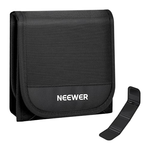 NEEWER 82mm Filter Case Trifold Foldable Splash Resistant Protective Carry Pouch Storage Bag Accessories Holds Up to Three 82mm Round Camera Lens Filters PB15