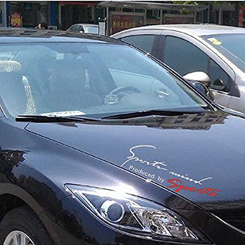 Foreveryang Car Front Decals DIY Body Vinyl Sticker,Car Light Eyebrow Reflective Stickers Decorative,Sports Style Car Front Cover Sticker (White&Red)
