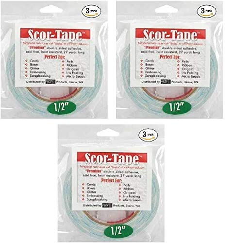 Scor-Tape 1/2 X 27yds - 3 Rolls (3) by Scor (Original Version) (Three Pack)