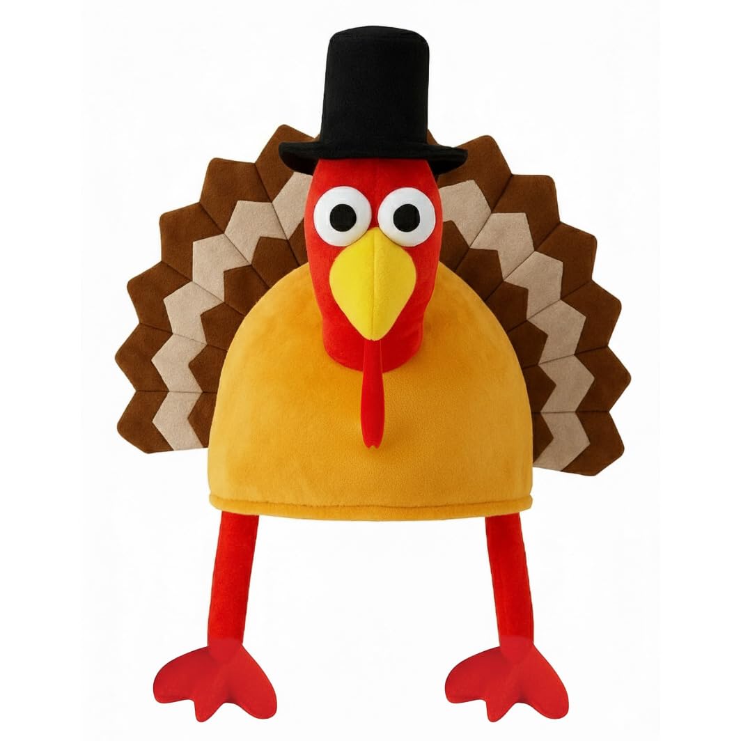 FASHION MY LOVE Adult Turkey Hat, Fancy Dress for Christmas Xmas, Thanksgiving Party Christmas Xmas Party Novelty Hat - Image 2