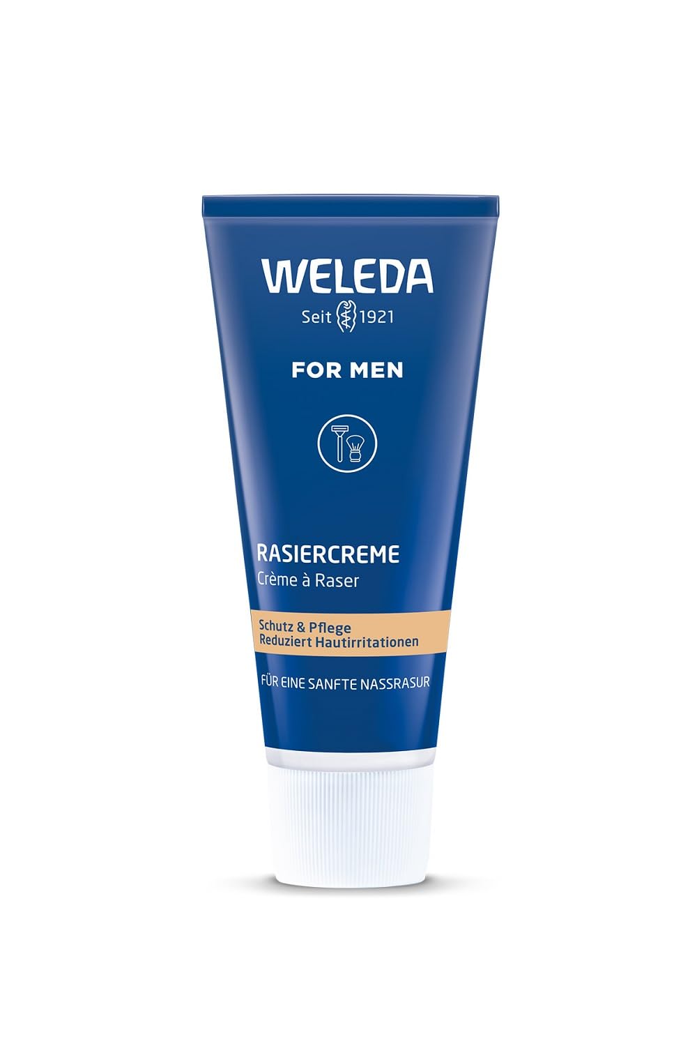 Weleda Shaving Cream, N 2.5 fl oz (75 ml), Beard Shaving Cream, Facial Cleanser, Men's Care, Delicate Skin, Refreshing Herbal Scent, Natural Ingredients, Organic