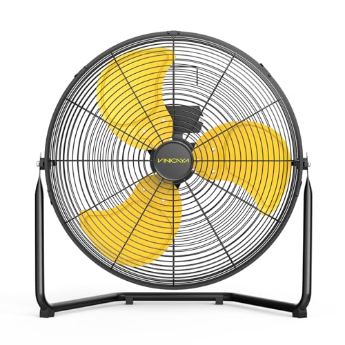 VINICAYA 20 Inch High Velocity Floor Fan, 3-Speed Industrial Shop Fan, High Velocity Heavy Duty...