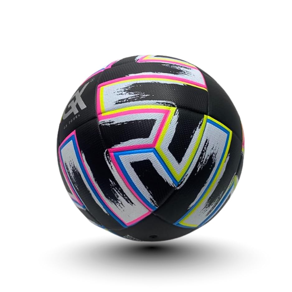 GX TOUR+ Black Leather High-Performance Thermo Bonded Leather Soccer Ball Size 5 'Non-inflated...