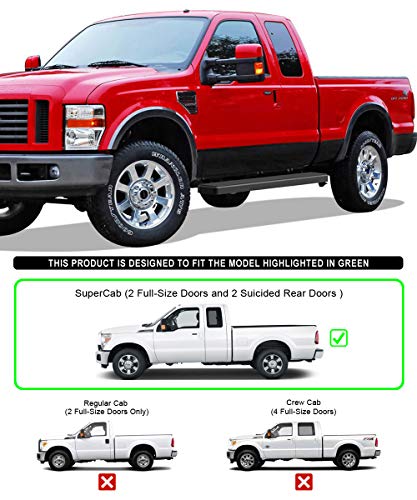 Estribos negros de acero inoxidable 6 pulg APS para Ford F250 F350 miniatura 2