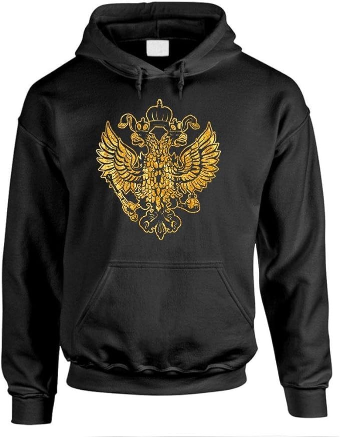 Imperial Russian Eagle - Pullover Hoodie Black Sweatshirt