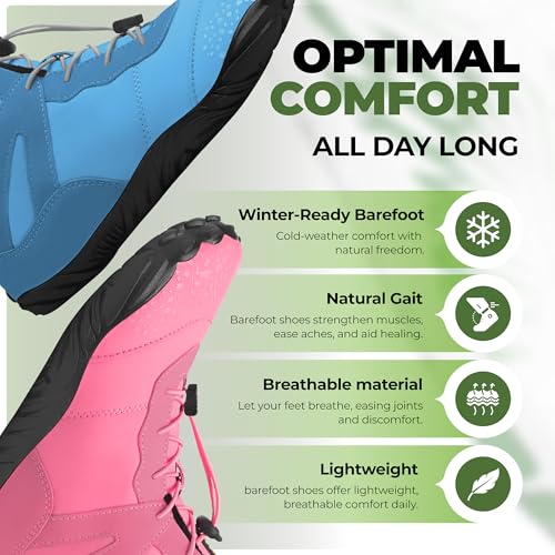 Image of Hike Footwear Vindra Flex Barefoot Winter Boots, Wide Toe Box | Non-slip, size up, promotes natural gait, boosts circulation, lightweight breathable, eases plantar fasciitis pain