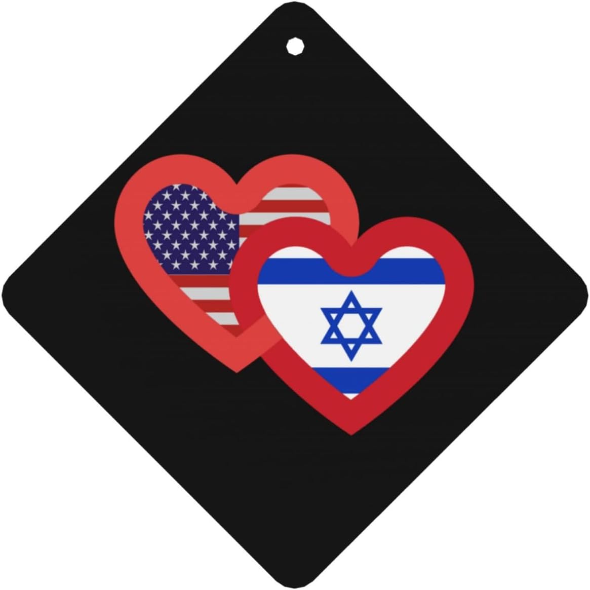 100 PCS Hearts America and Israel Car Air Fresheners Cards Set, Multi-Pack Scented Cards, Long-Lasting Auto Fragrance Cards for Vehicle, Home & Office Square