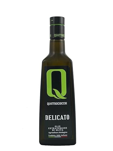 Quattrociocchi Delicato 2020 Cosecha Orgánico Italiano Extra Virgen Aceite de Oliva Monovarietal Leccino - 0.5 Litro16.9 oz