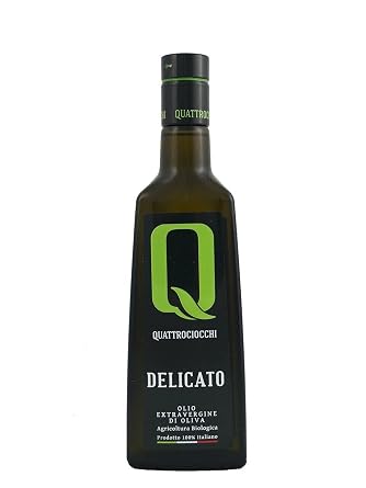 Quattrociocchi Delicato 2020 Harvest Organic Italian Extra Virgin Olive Oil Monovarietal Leccino - 0.5 Liter / 16.9 Ounce