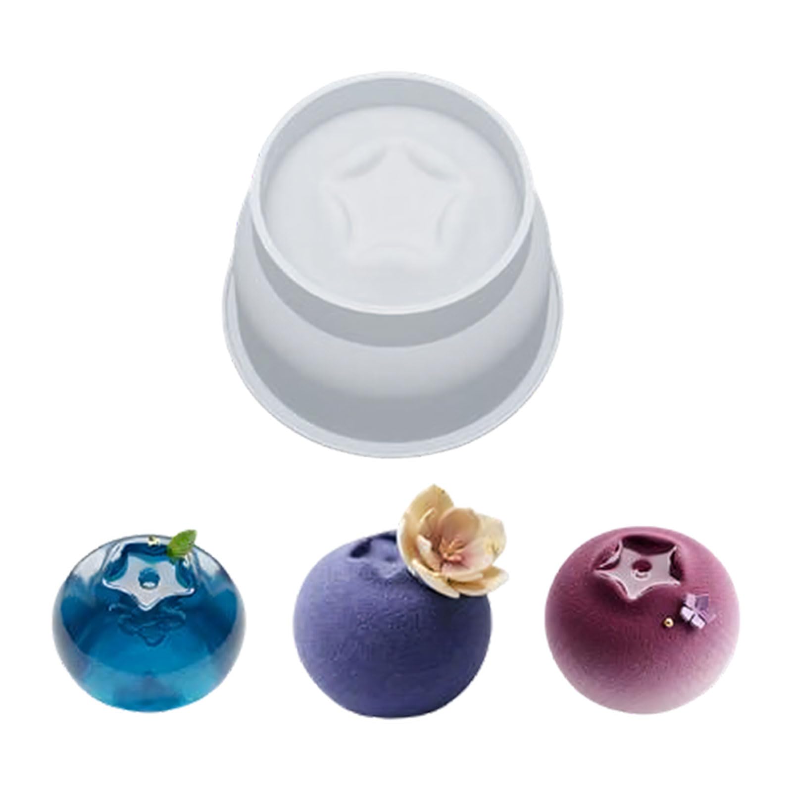 Btgghytr 4Inch Blueberry Shape Silicone Cake Mold Food Grade Silicone Chocolate Mold for Mousses Cake Dessert Puddings Jelly Homebrewed Molds
