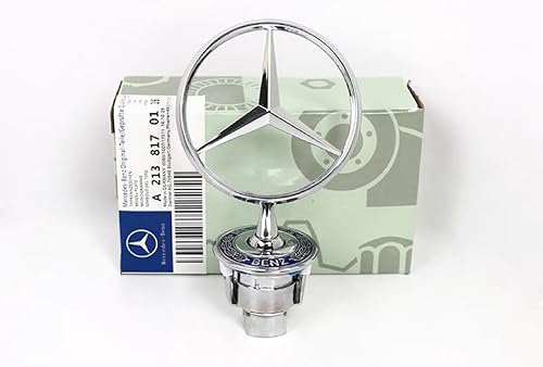 Emblema de aleación de zinc 3D para capó delantero de automóvil, emblema de águila cromada, compatible con la serie C E S W (orejas de trigo azules)