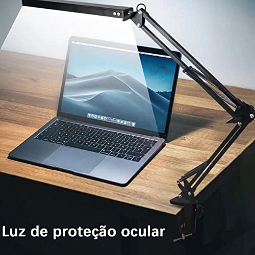 Luminárias de Mesa E Bancada Articulável Com Base E Garra- Lâmpada de grampo LED 10W com 3 cores - p