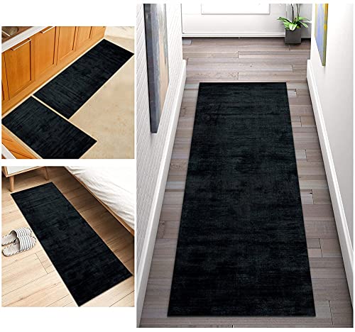 Tapis Cuisine Noir Morocco Tapis de Couloir Abstract Lavable Antiderapant Long Moderne Tapis, Entrée Étroite Salon, Largeur 60cm/ 70cm/ 80cm/ 90cm/ 100cm/ 110cm ( Color : Color#1 , Size : 70x130cm ) Cover
