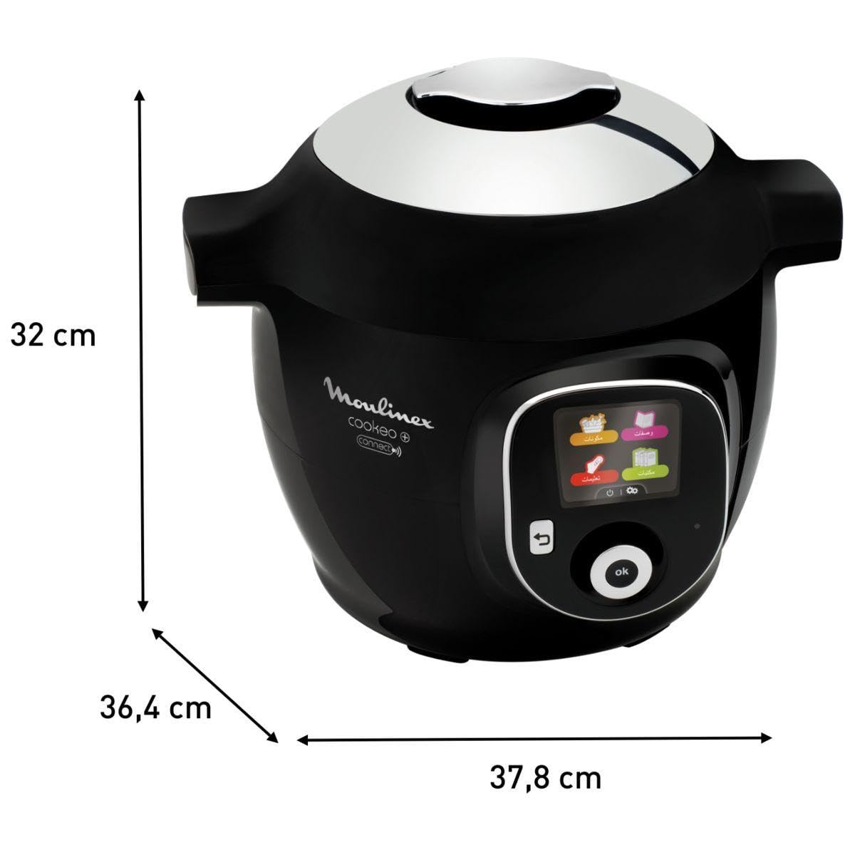 MOULINEX COOKEO+ CONNECT MULTICUISEUR INTELLIGENT 6 PROGRAMMES, 200 RECETTES 6L NOIR CE867810