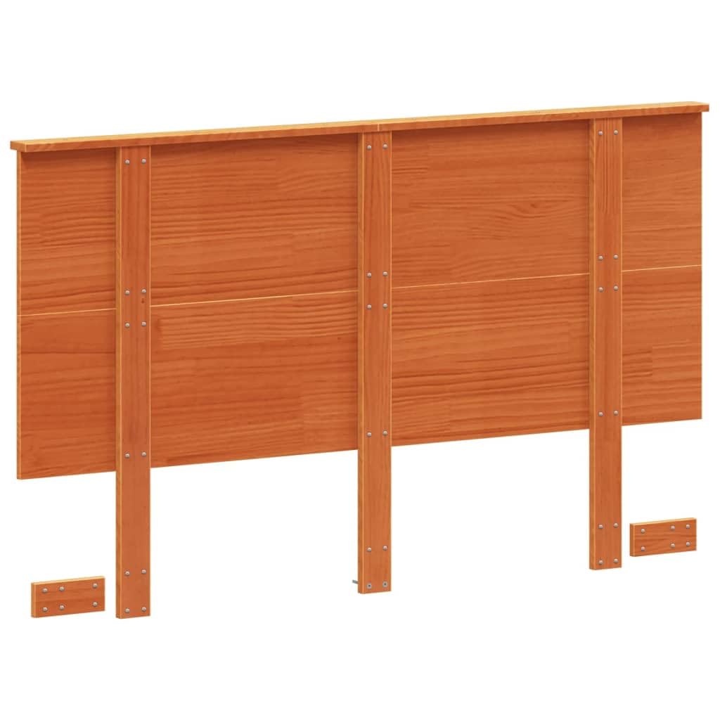 Marrón cera, 120 cm, de madera maciza de pino, diseño moderno, respaldo robusto para estructura de cama, compatible con habitaciones juveniles, dormitorios 124 x 6 x 82,5 cm
