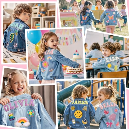 Personalized Kids Denim Jacket with Name, Custom Toddler Jean Jacket, 1-8 Year Old Girl Boy Birthday Christmas Gifts2