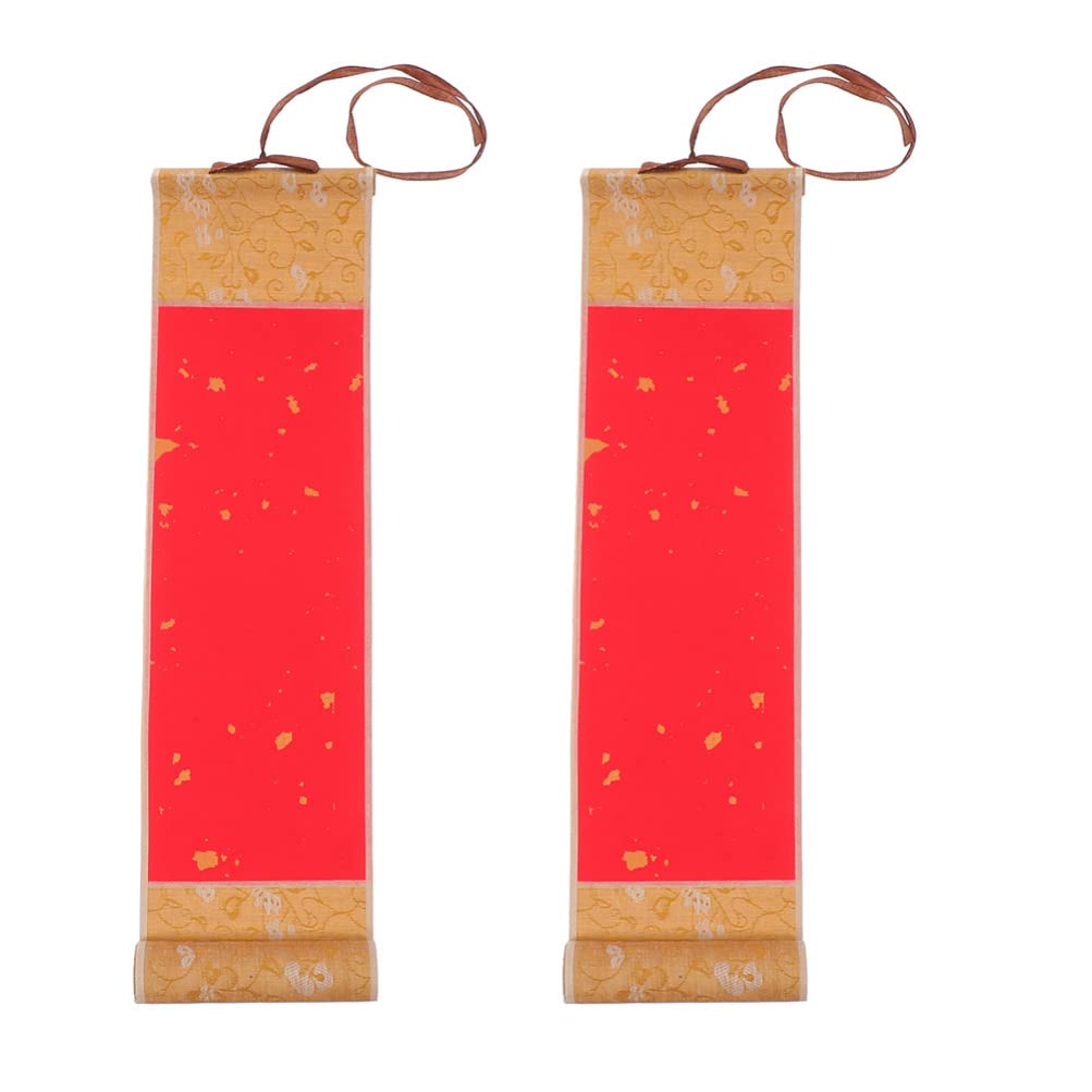HEALLILY 2Pcs Blank Mounting Hanging Wall Scrolls Chinese Scroll Xuan Paper Art Wall Scrolls for Calligraphy Painting Writing Crafts-image-45