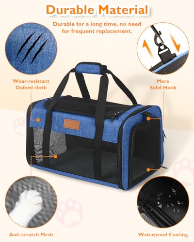 Image of PETUX Airline Approved Pet Carrier for Small Cats up to 12 lb, Blue