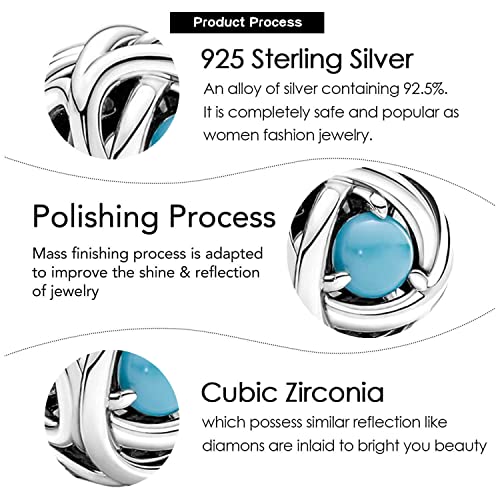 Image of VALGACLS Birthstone Charms 925 Sterling Silver Birthstone Charms