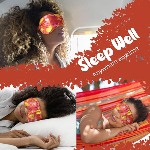 Image of Luxury Sleep Mask - Soft, Lightweight & Ultra Comfort-Perfect for Light Blocking Wake up Radiant-Orange