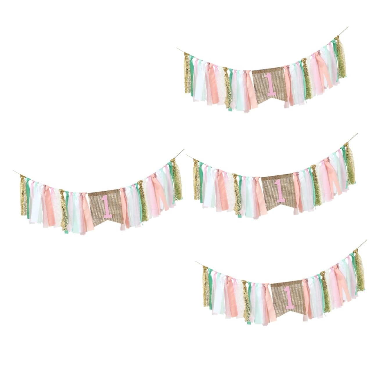 TOYANDONA 4 Piezas De Tela De Cumpleaños Niño Trona Fiesta Banner Silla Banner Foto Ornamento Pancartas De Cumpleaños Trona para Tronas Primer Cumpleaños Banner Foto Banner