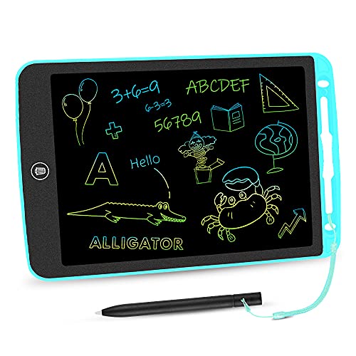 LCD Writing Tablet 10 Inch Toddler Doodle Board, Colorful Drawing Tablet, Erasable Electronic Painting Pads, Educational and Learning Kids Toy for 2 3 4 5 6 Year Old Boys and Girls Gifts(Sky Blue)