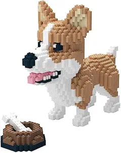 Animal Corgi Dog and Food Micro Building Blocks Set(1860PCS) Gift for Adults and Kids