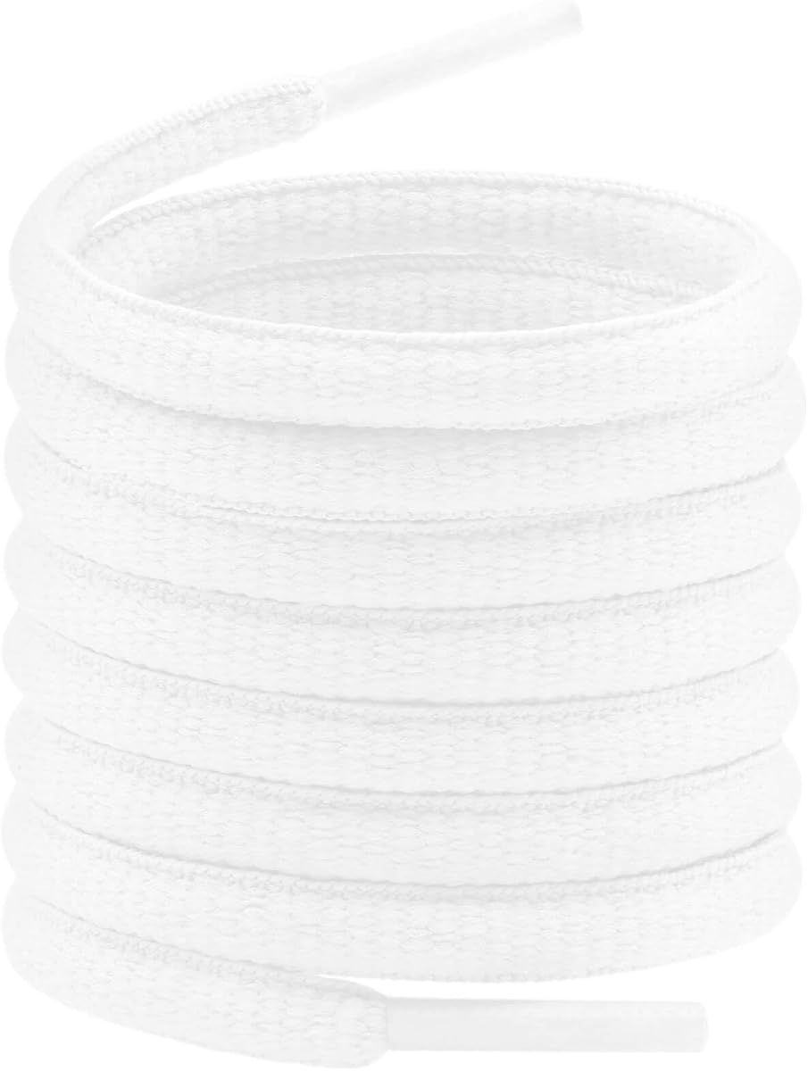 Oval Athletic Shoe Laces: 2 Pairs Half Round Shoelaces for Sneakers | 6mm, 24"-75", 17 Colors, for Sport, Running, Tennis Shoes, Women & Men