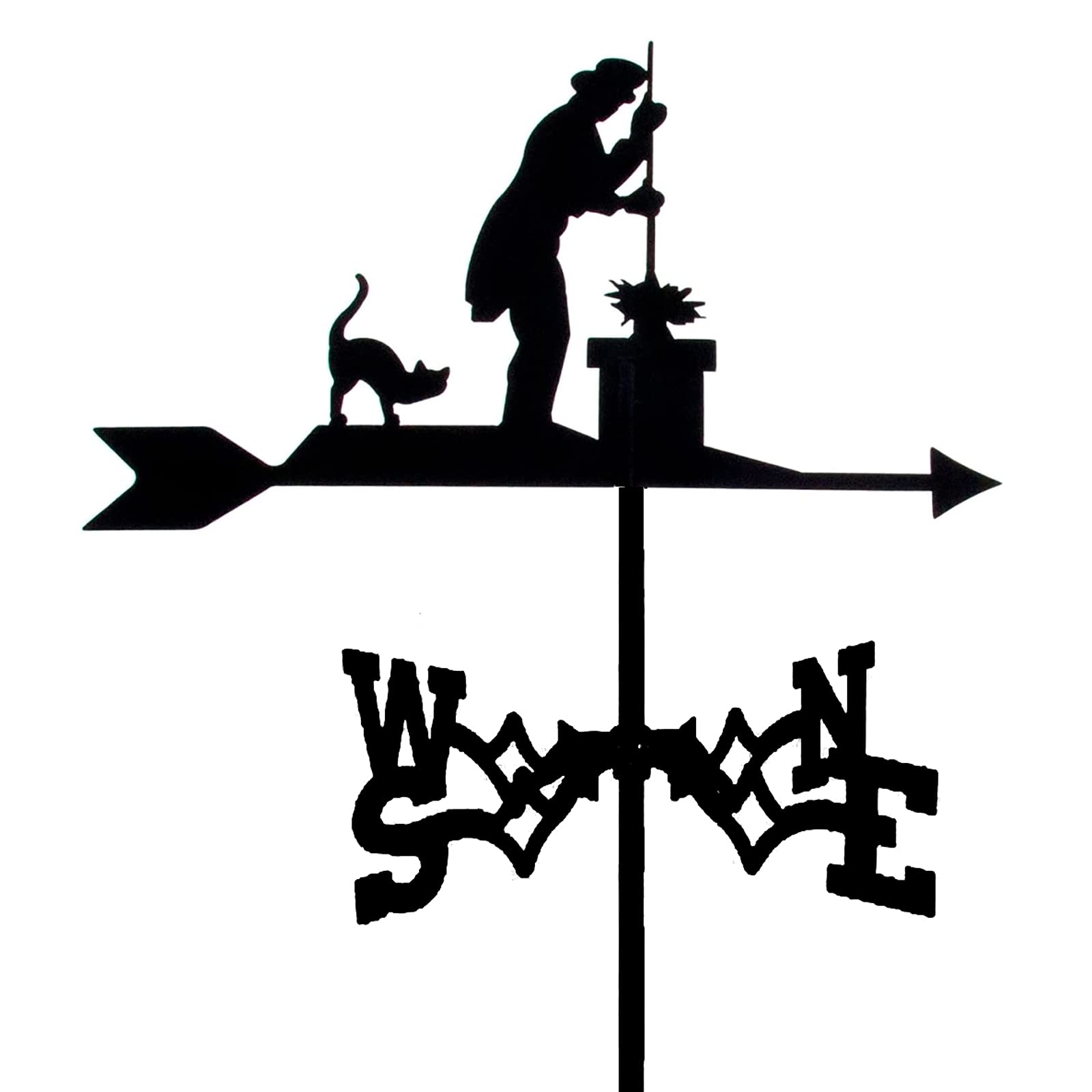 EICOFF Retro courtyard wrought iron weather vane Farm Weather Vane Wind Direction Indicator, Yard Wind Measuring Tools with Animal Ornament for Garden Patio Yard Ornament Decoration (Chimney Sweep