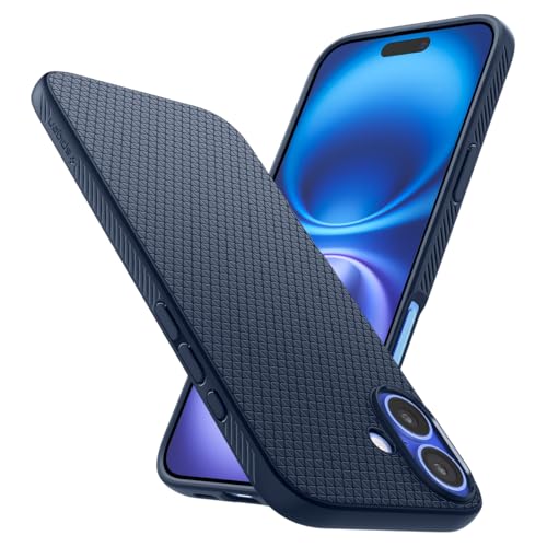 Spigen Liquid Air Back Cover Case Compatible with iPhone 16 (TPU | Navy Blue)- Best and cheap mobile covers in India