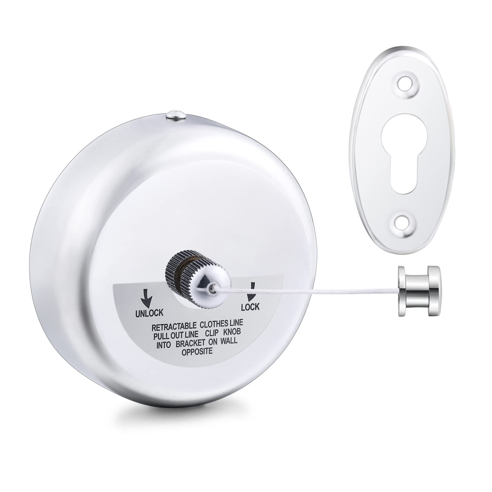 JIMSUMMRetractable Clothesline, 304 Stainless Steel Shower Clothesline, 9.2ft Adjustable Laundry String Line for Indoor and Outdoor, Retractable Family Clothesline for Great Addition to Any Home