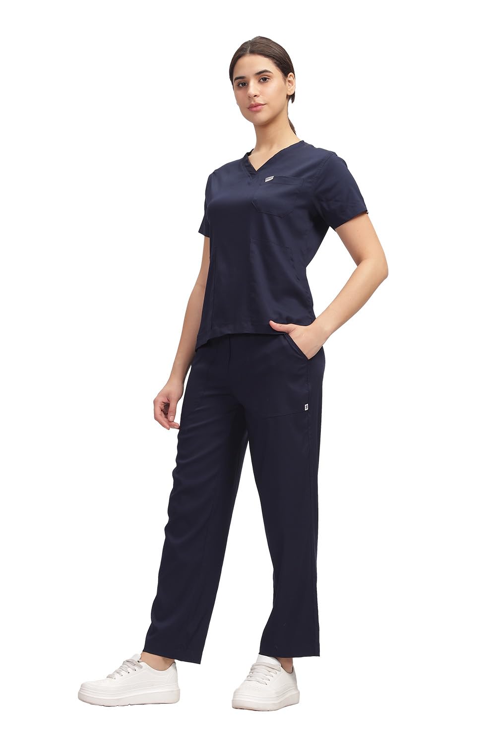 KNYA Ecoflex Lite Womens Scrub suit | 5 Pocket | 2-way stretch | For Doctors (M, Navy Blue) (B0D8JL8QGN) Amazon Price History, Amazon Price Tracker