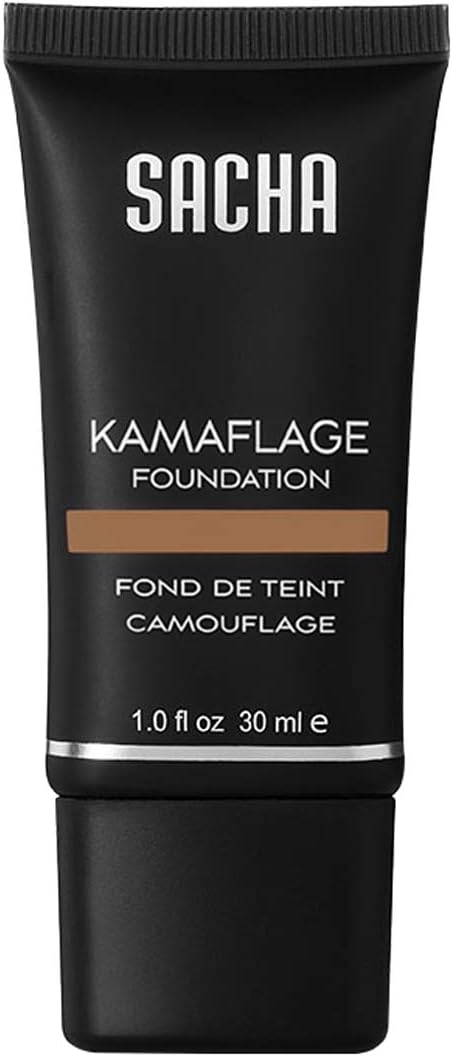 Sacha CosmeticsLiquid Kamaflage , Camouflage Full Coverage Concealer Foundation Makeup, Matte Poreless Tattoo Cover Up, 1.0 oz, Perfect Spice