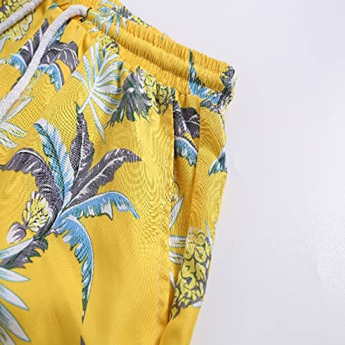 Herenshort Elastische taille Trekkoord Recht Midden taille Bloemen Knap splitsen Casual Modieus Comfortabel Veelzijdig S - Afbeelding 4