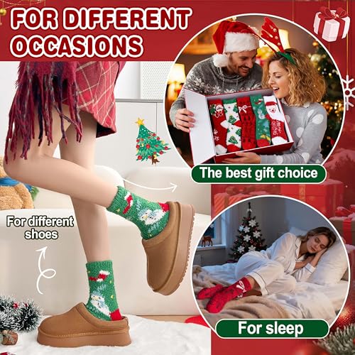 Image of ProEtrade Fuzzy Socks for Women Teen Girls Fluffy Christmas Cozy Slipper Cabin Soft Winter Warm Fleece Socks