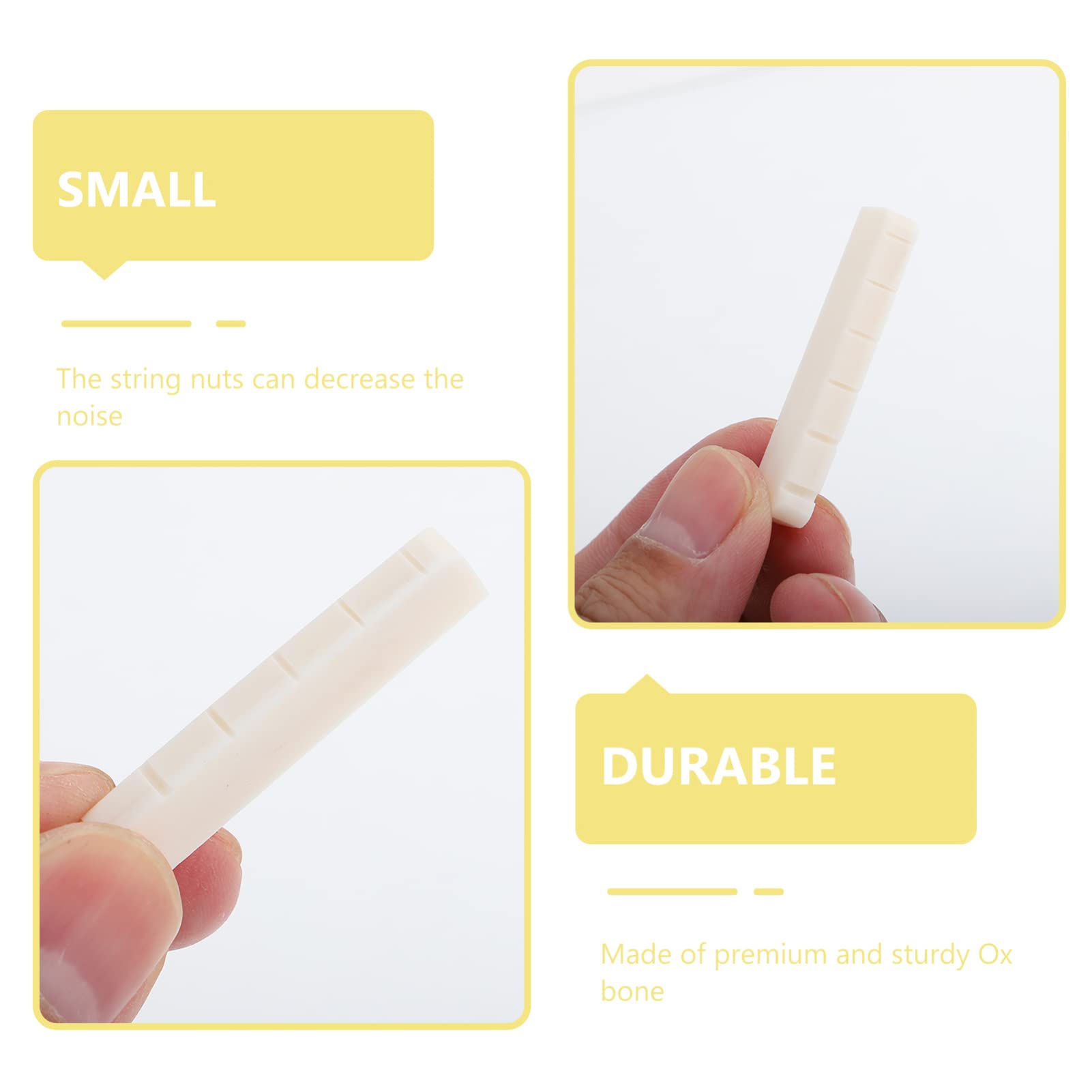 BESPORTBLE 4Pcs Guitar String Nuts for Improved Tone Sustain Durable Bone Material Easy Installation Compatible with Various Guitars Clearer Melody String Support Accessory