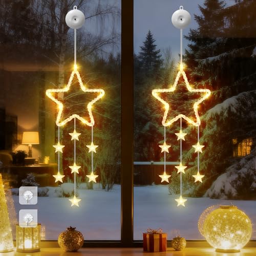 Dankeled LED Sterne Weihnachtsbeleuchtung, 2 Stück Weihnachtsstern...
