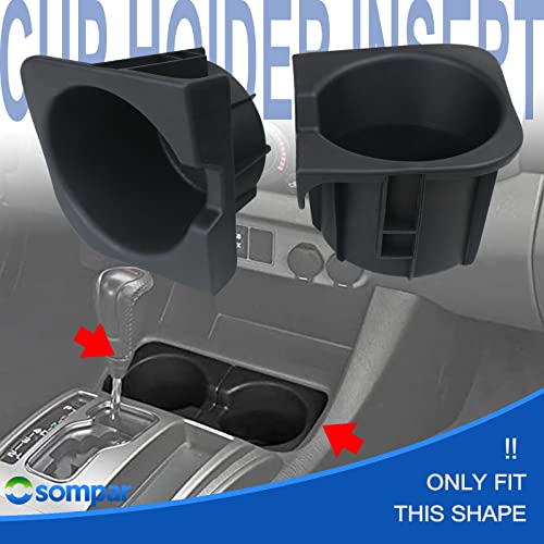 Osompar Cup Holder Insert (Pair) Compatible with 2005-2015 Toyota Tacoma Replaces 66991-04012 66992-04012 - Thumbnail 4