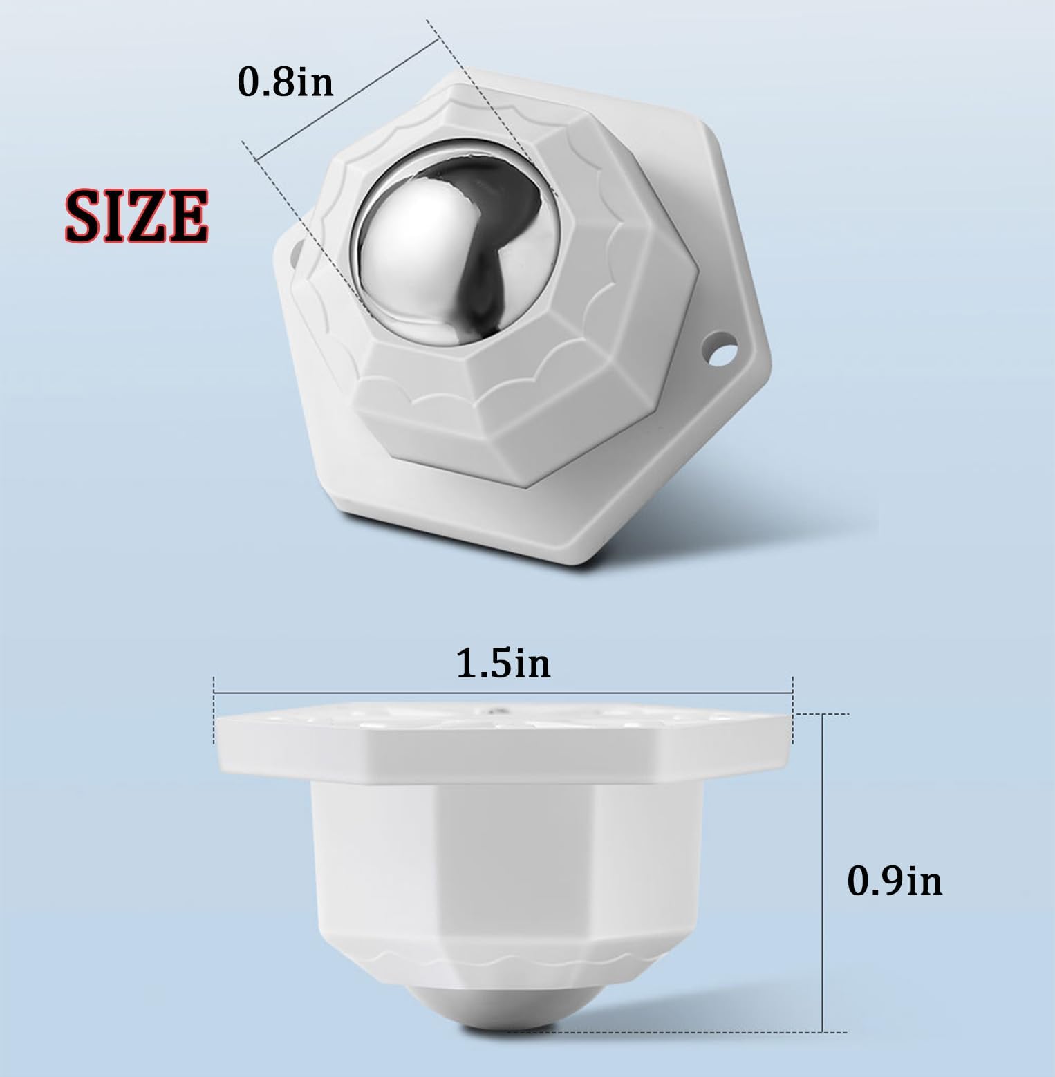 12 Ruote Per Mobili Wenrescry - Autoadesive A 360°, Capacità 200kg, ABS+Acciaio - Foto 11
