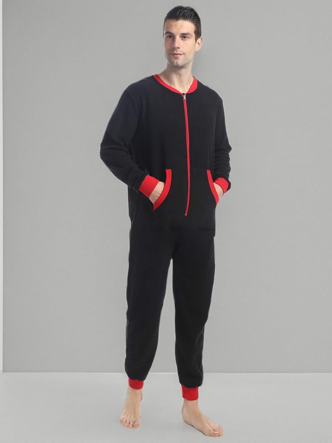 dressfan Unisex Pajamas Onesie Jumpsuit Loungewear Thermal Zipper Non-Footed,Women&Men… - Image 8
