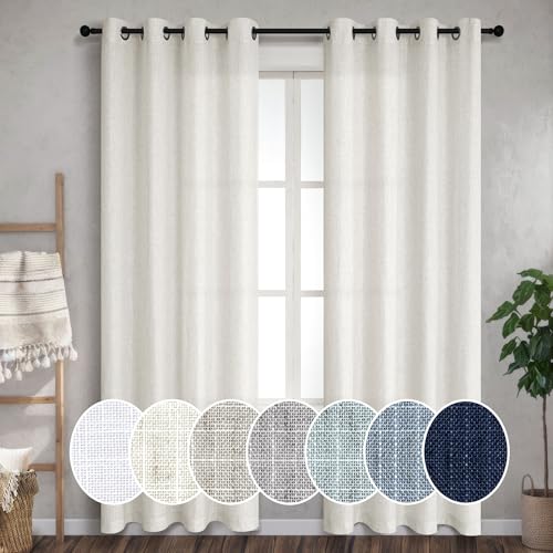 Natural Linen Sheer Curtain Panels