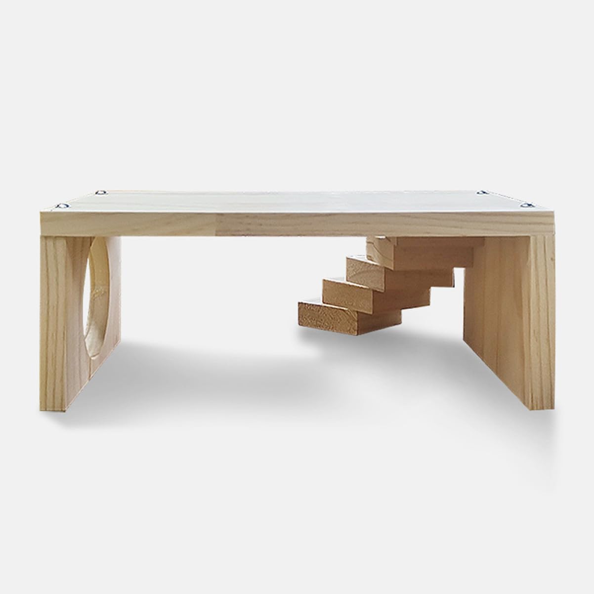 Holz Hamsterplattform mit Leiter Bissfestes Kletterspielzeug für Hamster und Kleine Haustiere Stabile Beige Plattform für Interaktives Spiel im Käfig