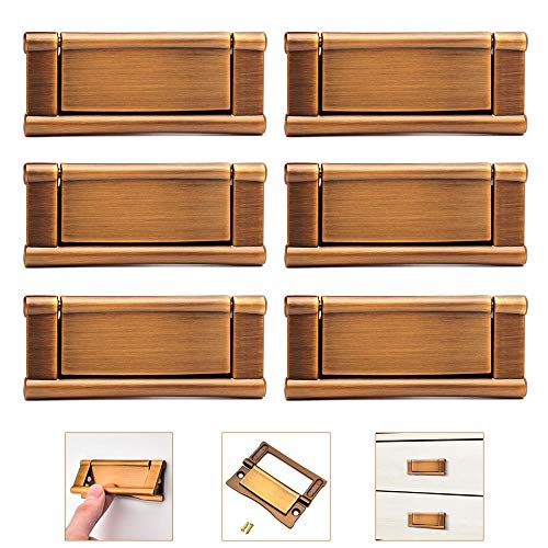YOCZOX - Tiradores para puerta de armario o cajón, con tornillos Bronze/ Large marrón