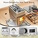 Sauna Hot Tent Stove, Rocket Camping Wood Burning Stove with 8 Stainless Chimney Pipes, Portable Folding Wood Stove for Tent, Outdoor Heating, Cooking, Ice Fishing, Hunting