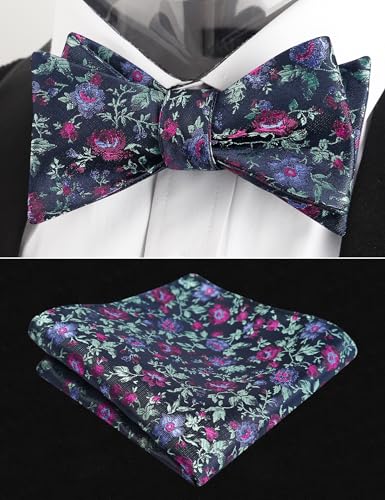 Image of Alizeal Mens 2pcs Floral Pattern Bow Tie Set