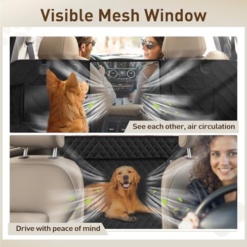 Gimars Hundedecke Auto Rückbank, 157x137cm Große Verdickte Kratzfest Wasserdicht Hunde Autositz Rückbank, Universal Hundedecke Auto Mit Abnehmbarer Vorderer Abdeckung Und Sichtfenster Für PKW LKW SUV