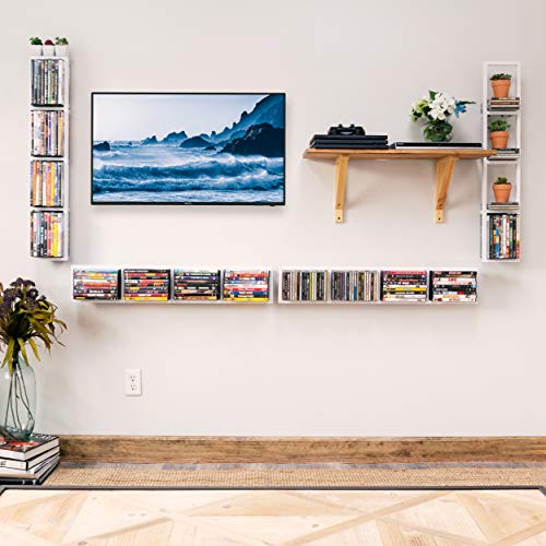 Image of You Have Space White Floating Shelves for Wall, 34 Inch Video Games, CD, DVD Storage Shelves, Metal Cube Storage Shelf Set of 2