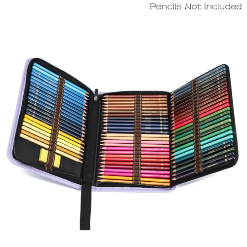 Image of YOUNGCOL 72 Slots Colored Pencil Case Pencil Holder Color pencil organizer Storage (Purple)